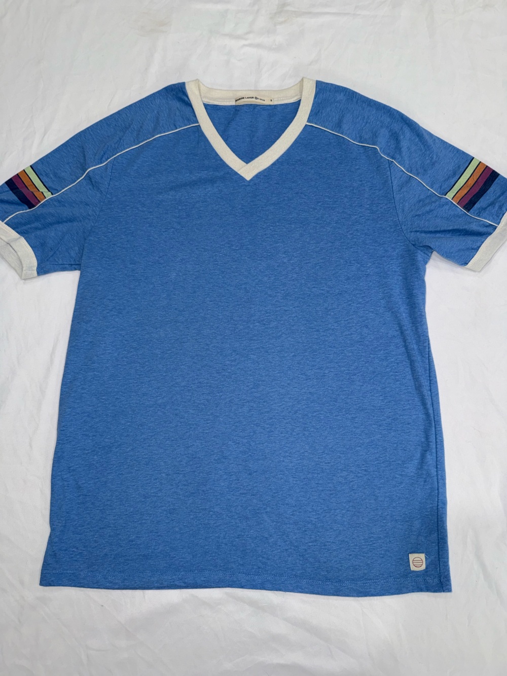 Marine Layer Blue Retro Stripe Sleeve Tee